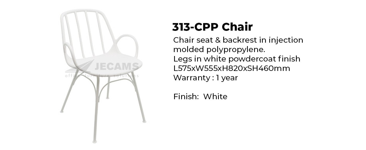 white plastic chair with armrest