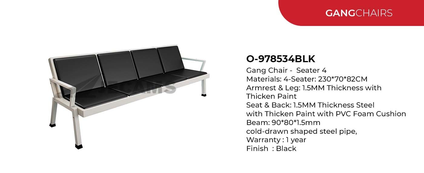 4-seater gang chair