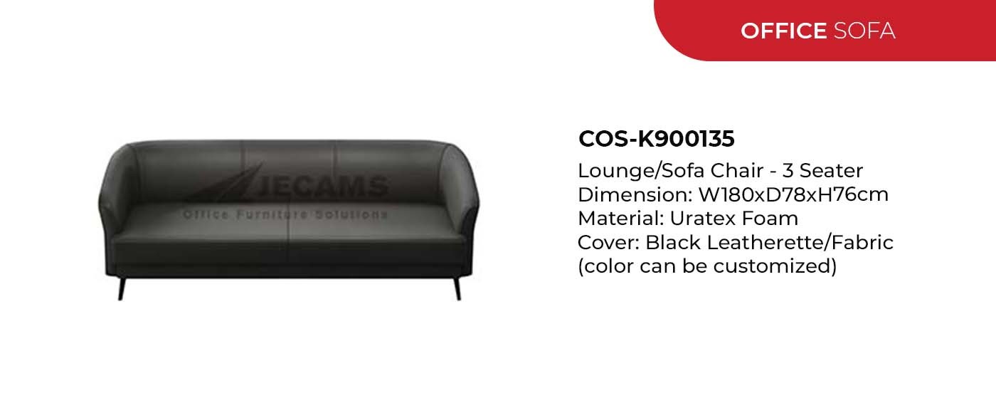 3 seater black sofa