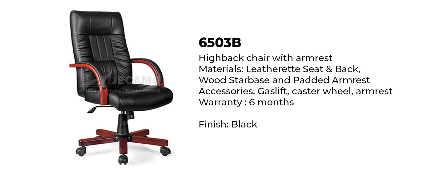 highback office chair with armrest