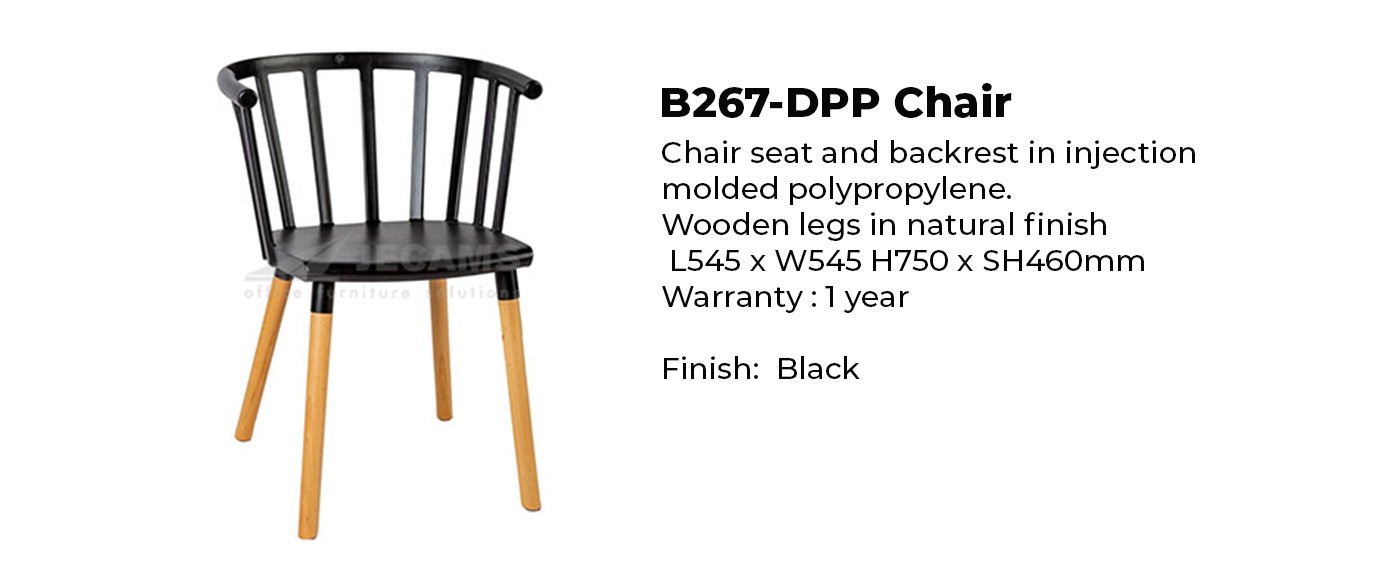 black dining plastic chair