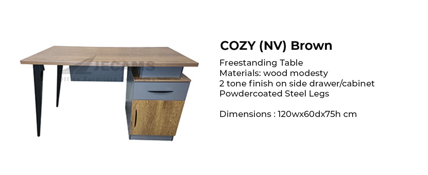 freestanding table with cabinet
