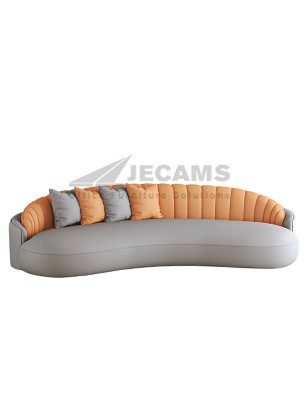 Curved Orange Gray Sofa