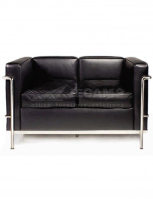 black office sofa Le Corbusier 2-Seater