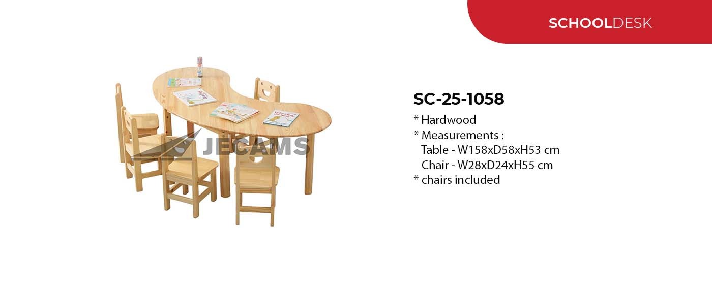 wood school desk cruved