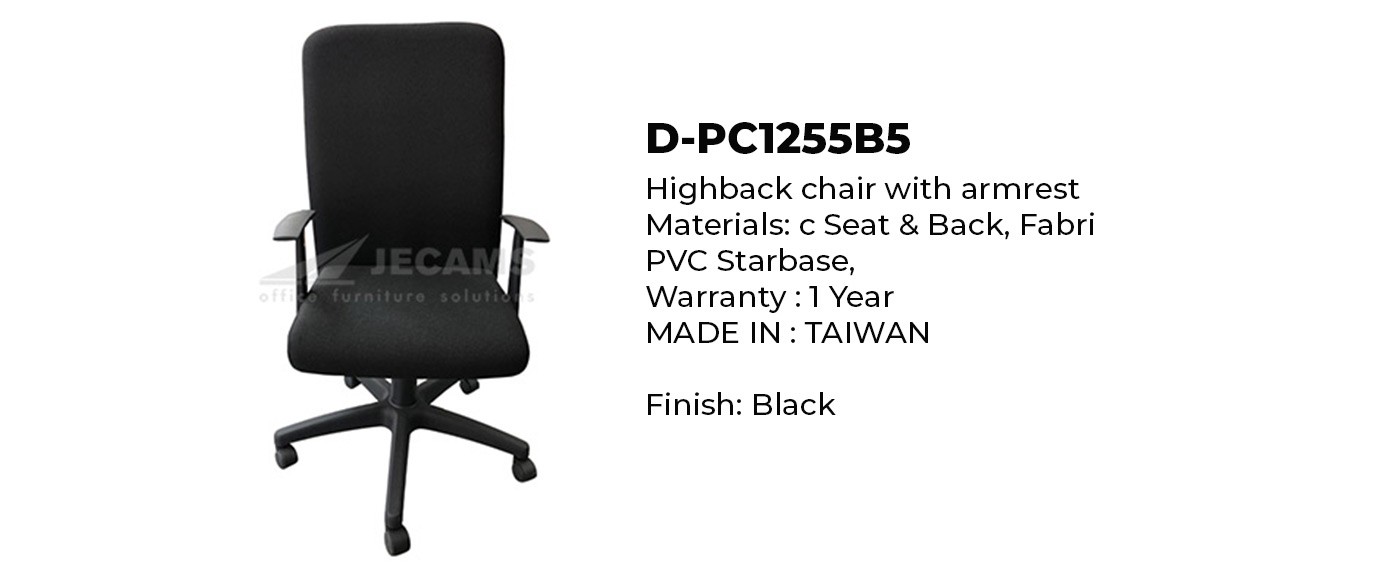 highback office chair in black