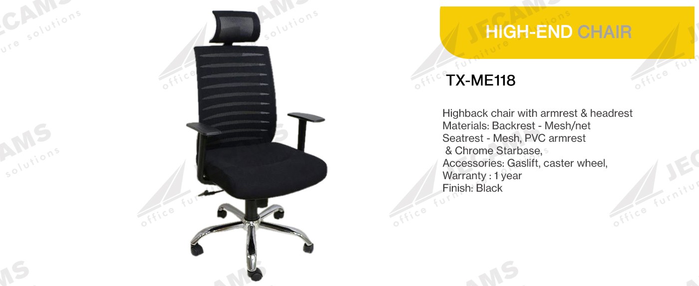 High back mesh chair