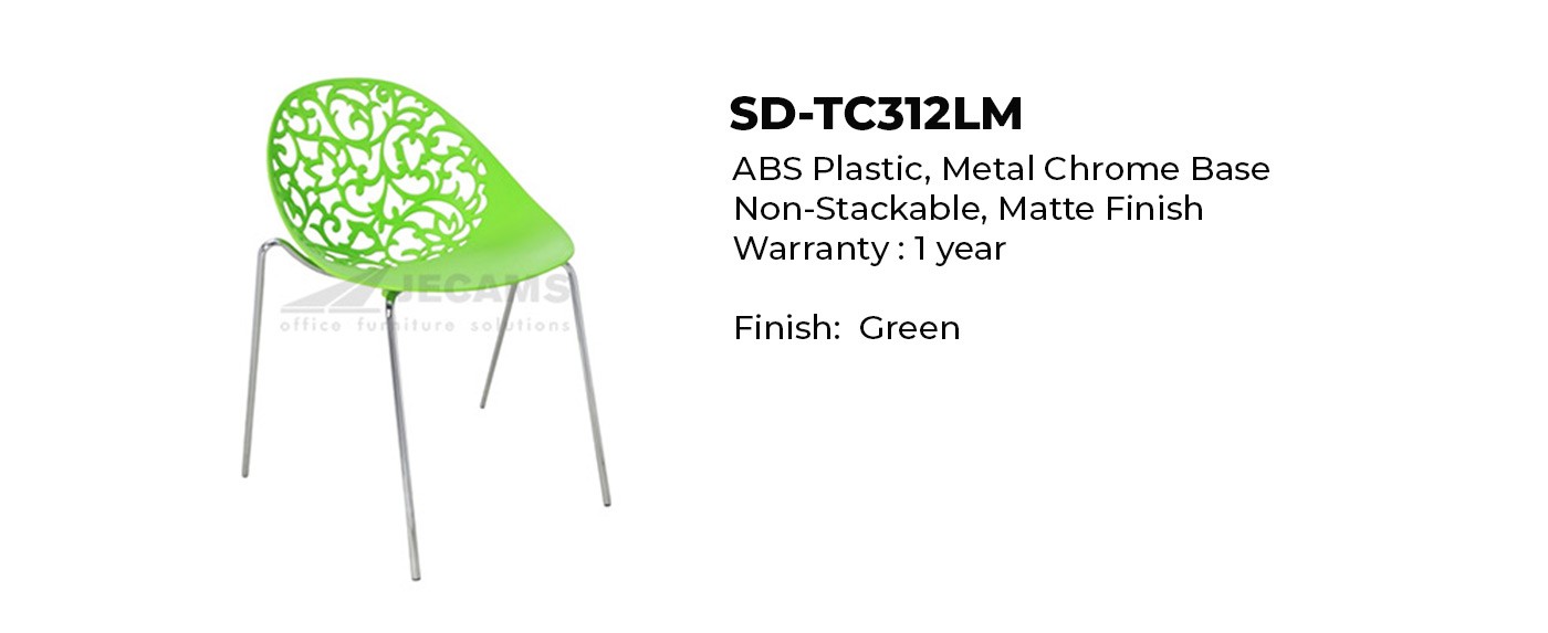 chrome legs plastic chair