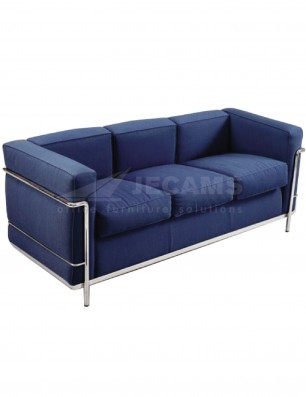 3 seater sofa office Le Corbusier Blue Fabric