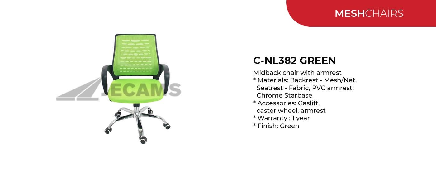 green gaslift mesh chair