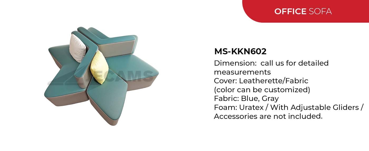 blue gray office sofa