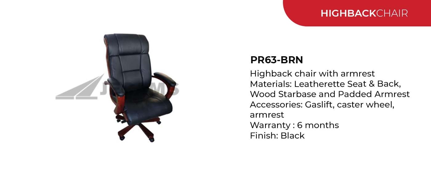 black high back chair