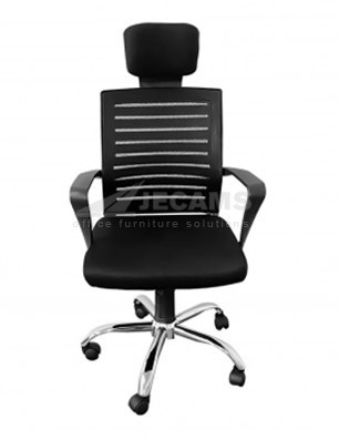 black swivel mesh chair