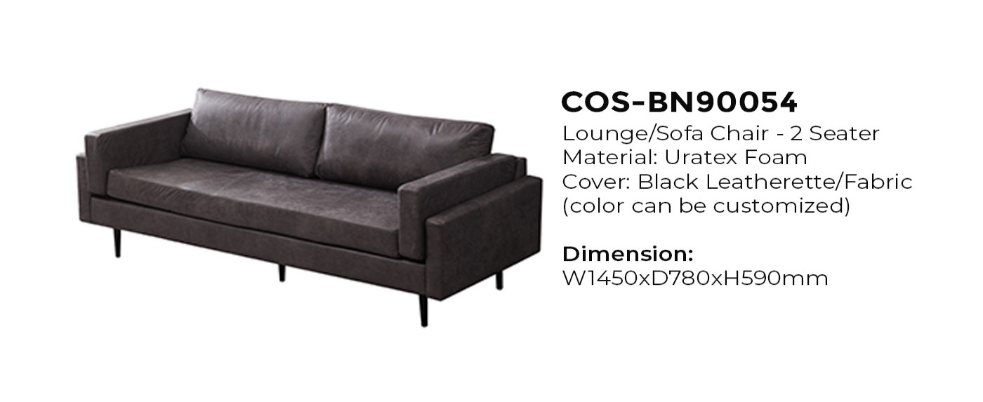 2-seater Black Lounge Chair