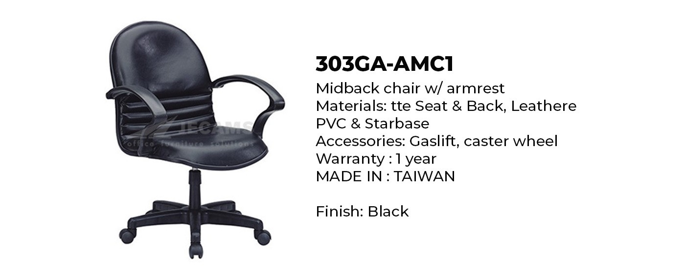 elegant midback chair in black