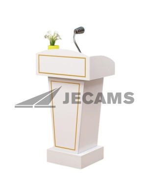 Sturdy podium stand placed on a conference stage