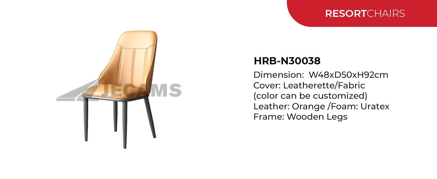 orange hotel chair with foam