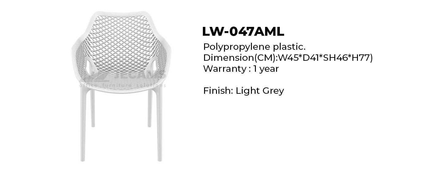 stylish plastic chair in grey