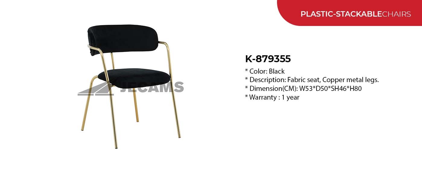 black accent stackable chair