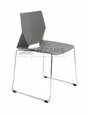 chrome finish base stackable chair