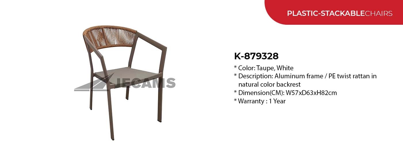 rattan design stackable chair for home and offices