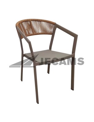 Twisted rattan design stackable chair