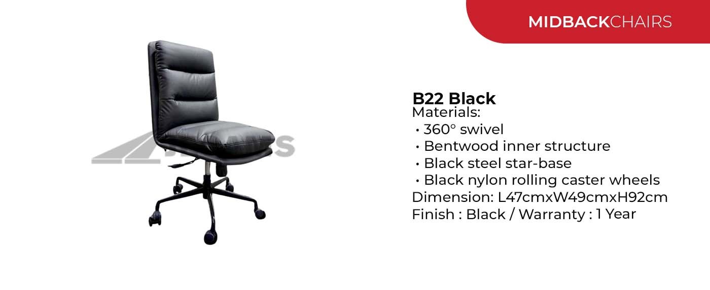 black midback chair for sale
