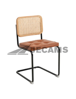 Rattan backrest home office chair