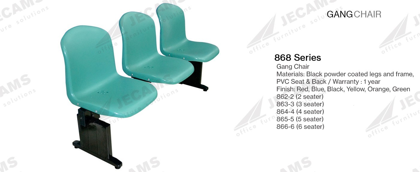 PVC seat gang chairs