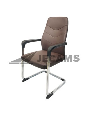 Brown PU Leather Visitors Chair
