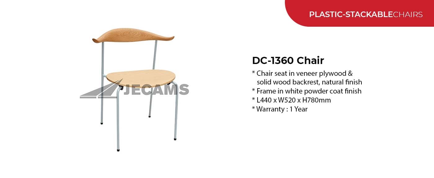 natural finish stackable chair