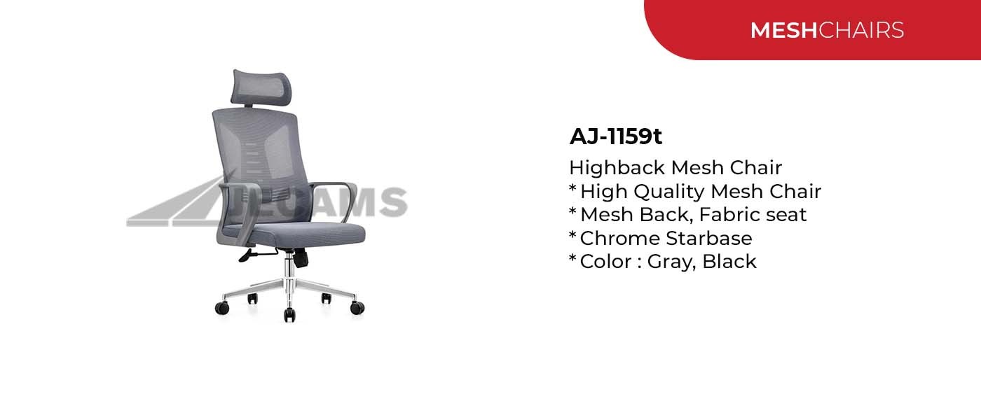 gray black mesh chair