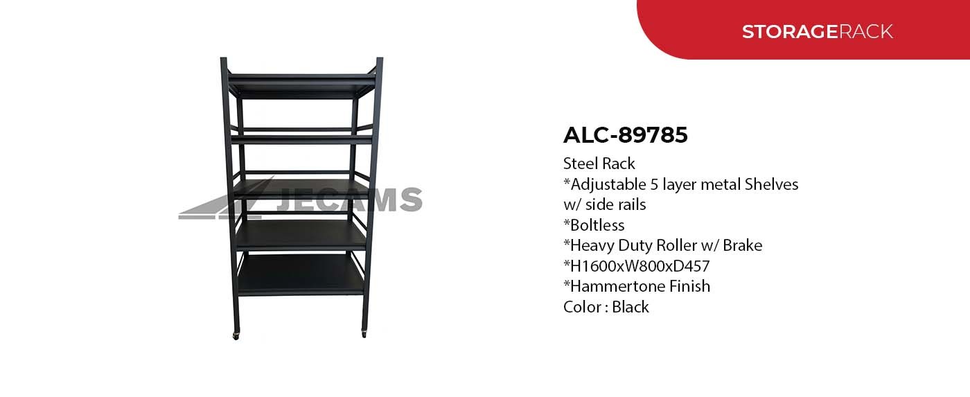 5-layer storage rack black