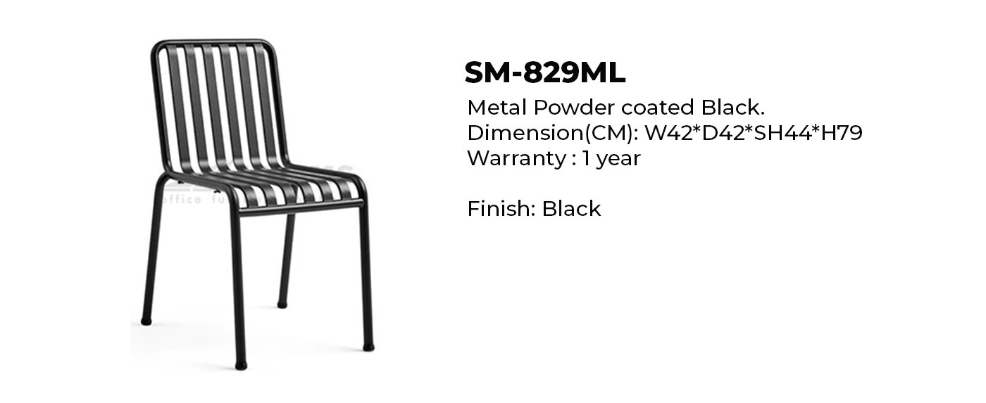 black metal chair