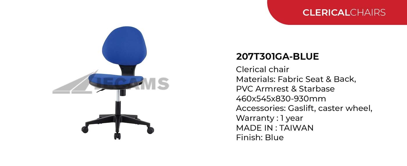 blue clerical chair