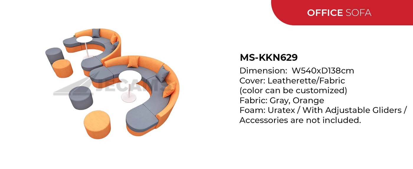 gray orange office sofa