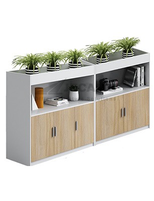 office workstation with plant box