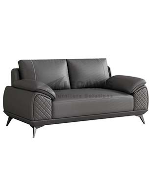 Black Leatherette Office Sofa