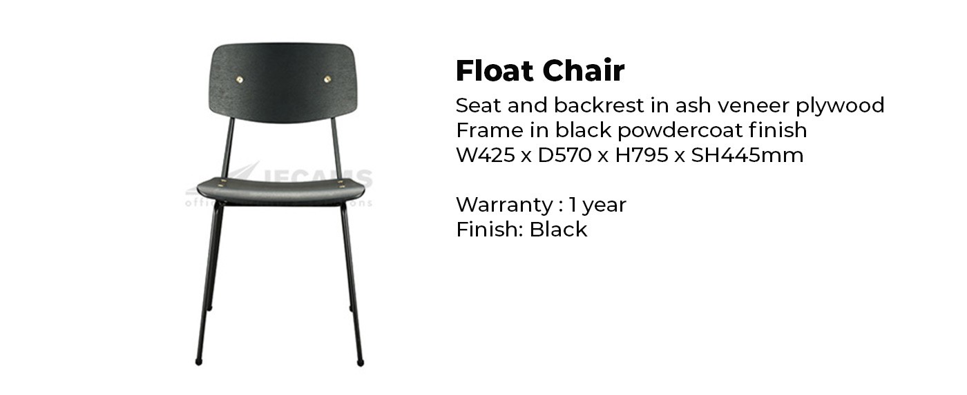 black armless solo stackable chair