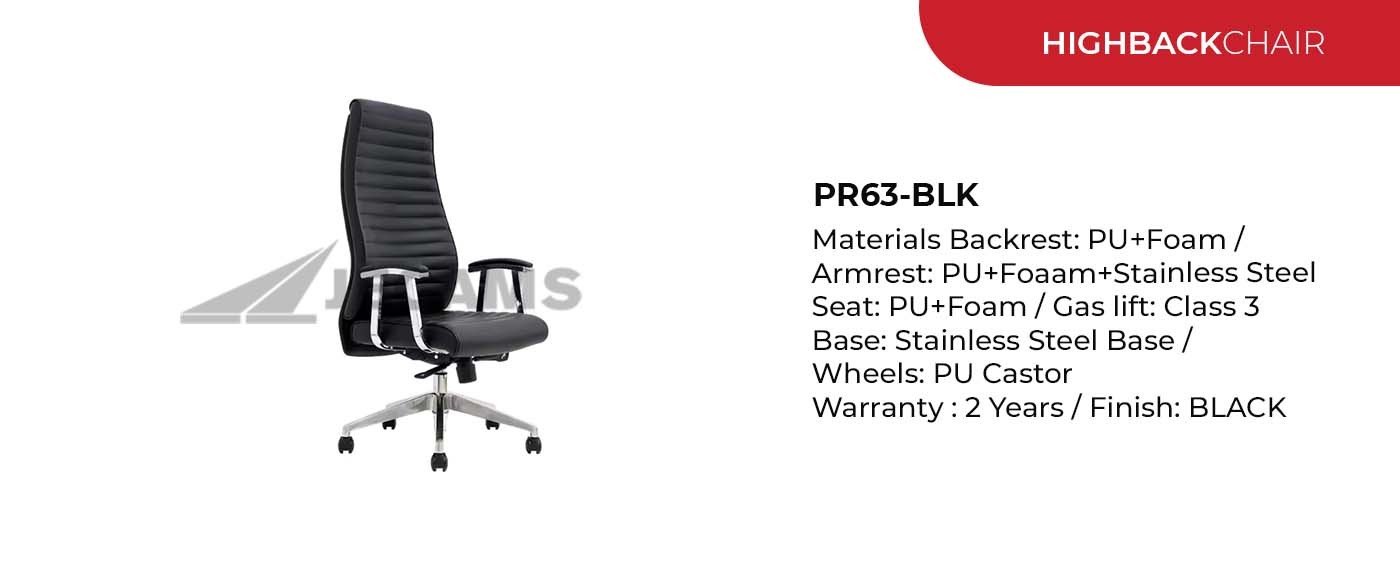 black finish high back chair