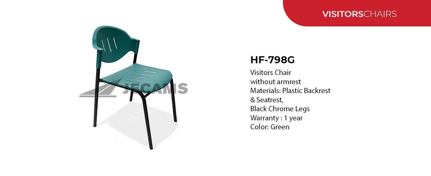 green plastic visitors chair