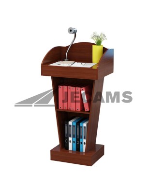 Wooden podium for indoor presentations