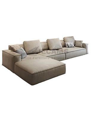 gray l-shaped sofa with accent chair