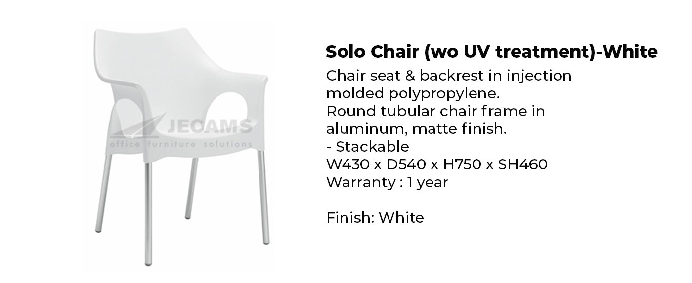 white solo plastic chair