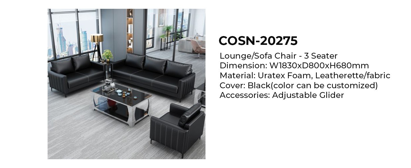 black sofa chair set