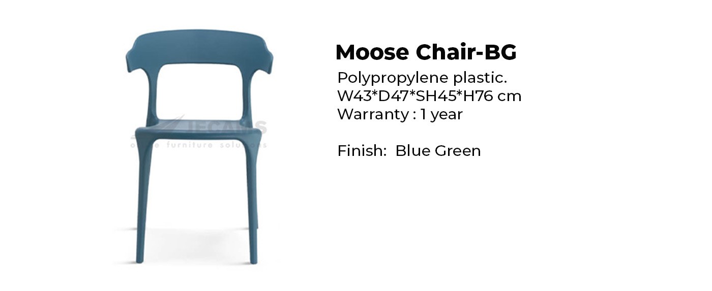 blue green plastic chair