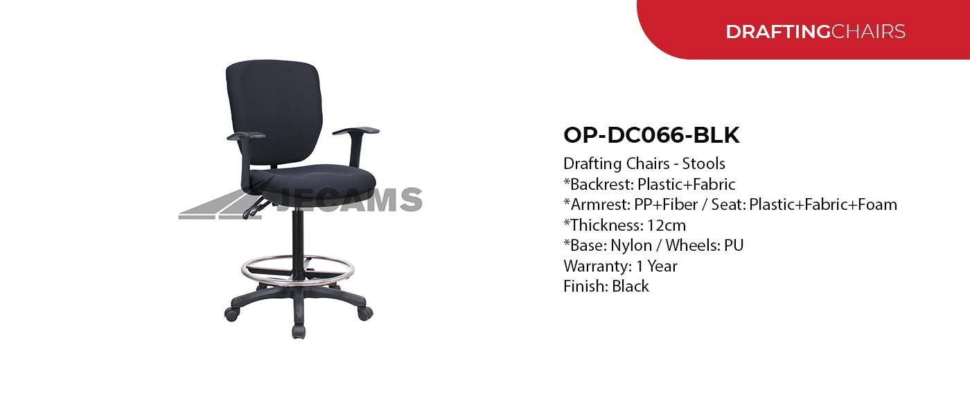 black drafting chair