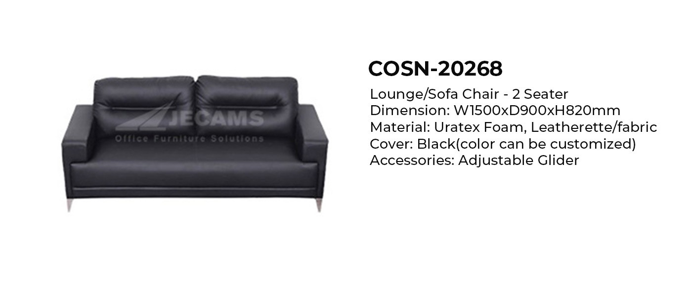 black  2 Seater Sofa Chair