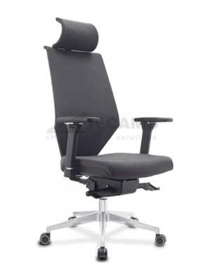 Black Mesh Chair with Headrest