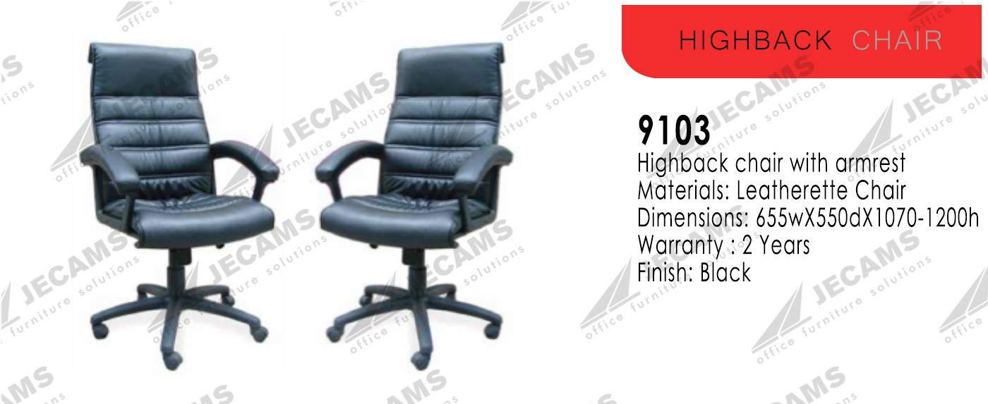highback chair with padded armrest
